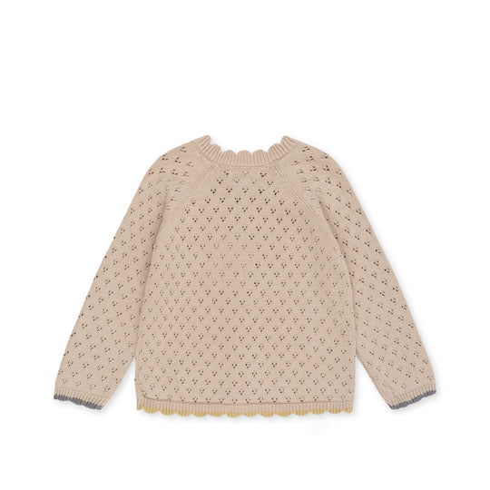 UO Ellen Pointelle Button-Down Cropped Sweater