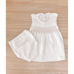 Bloomy Knitted  Dress & Bloomers Set - Ivory