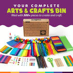 Arts & Crafts Supplies Kit With Storage Bin