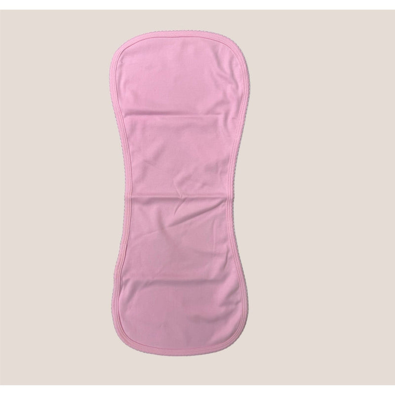 Baby Burp Cloth - Pima Cotton - Pink Picot Trim