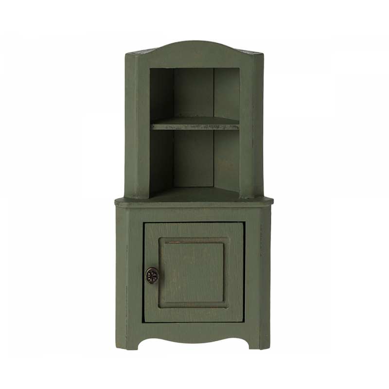 Preorder Maileg Corner Cabinet Dark Green Mouse Size '24 (Ships Mid June)