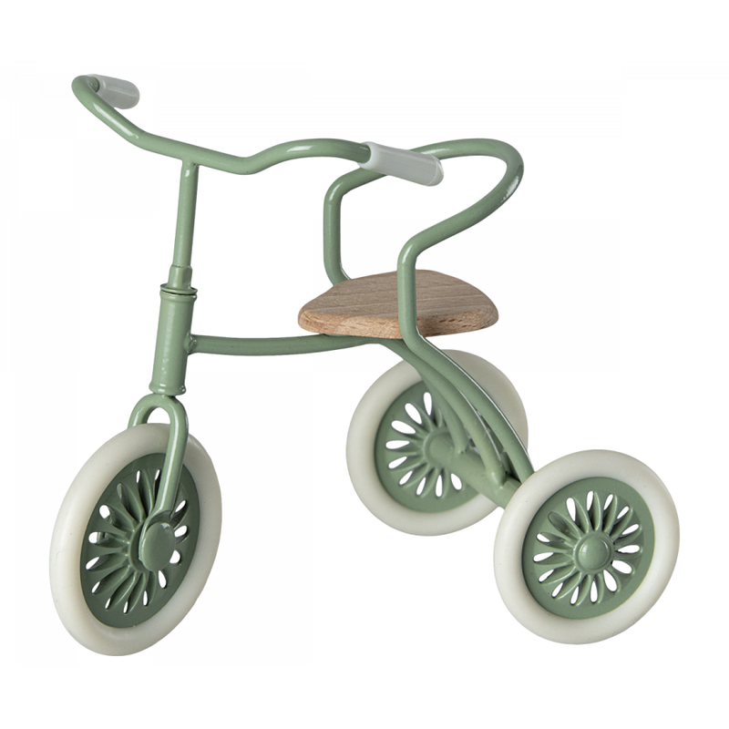 Maileg Abri A Tricycle Green Mouse Size '24 (Ships mid April)