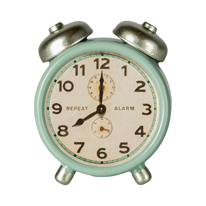 Maileg |Alarm Clock, Mouse - Mint| Mouse Size '25