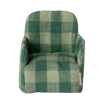 Maileg | Folding Chair, Mouse - Green Check '25 (Ships Mid May)