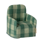 Maileg | Folding Chair, Mouse - Green Check '25 (Ships Mid May)