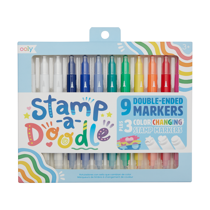 Ooly Stamp-A-Doodle Double-Ended Markers - Set of 12