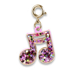 Gold Glitter Music Note Charm