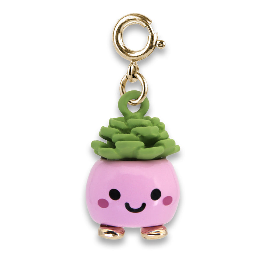 succulent keychain Charm It! Gold Happy Succulent Charm
