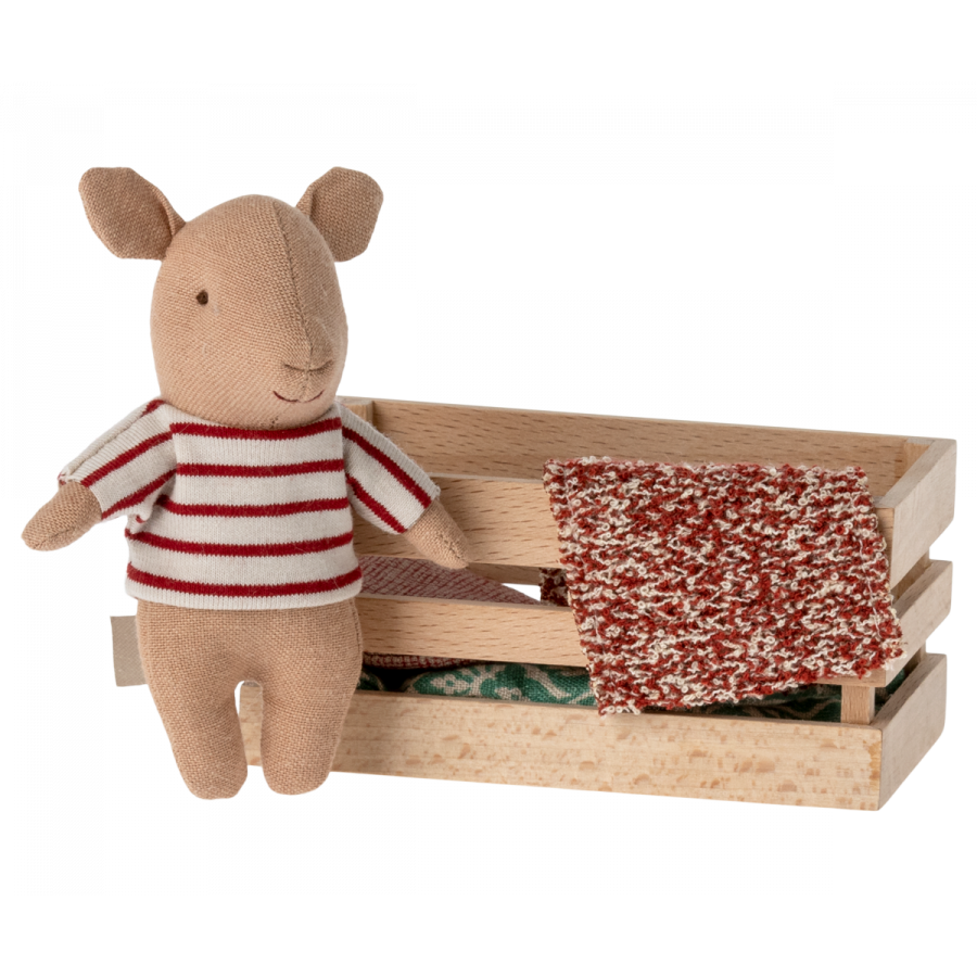 Maileg Pig in Box, Baby - Girl