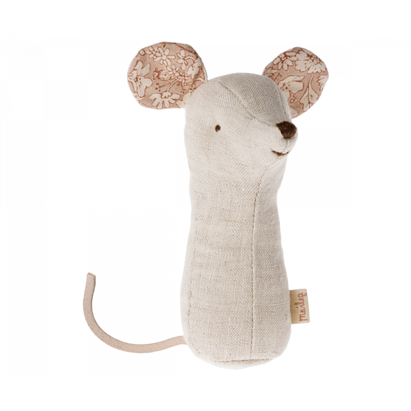 Maileg Lullaby Friends, Mouse Rattle- Nature(Ships in June)