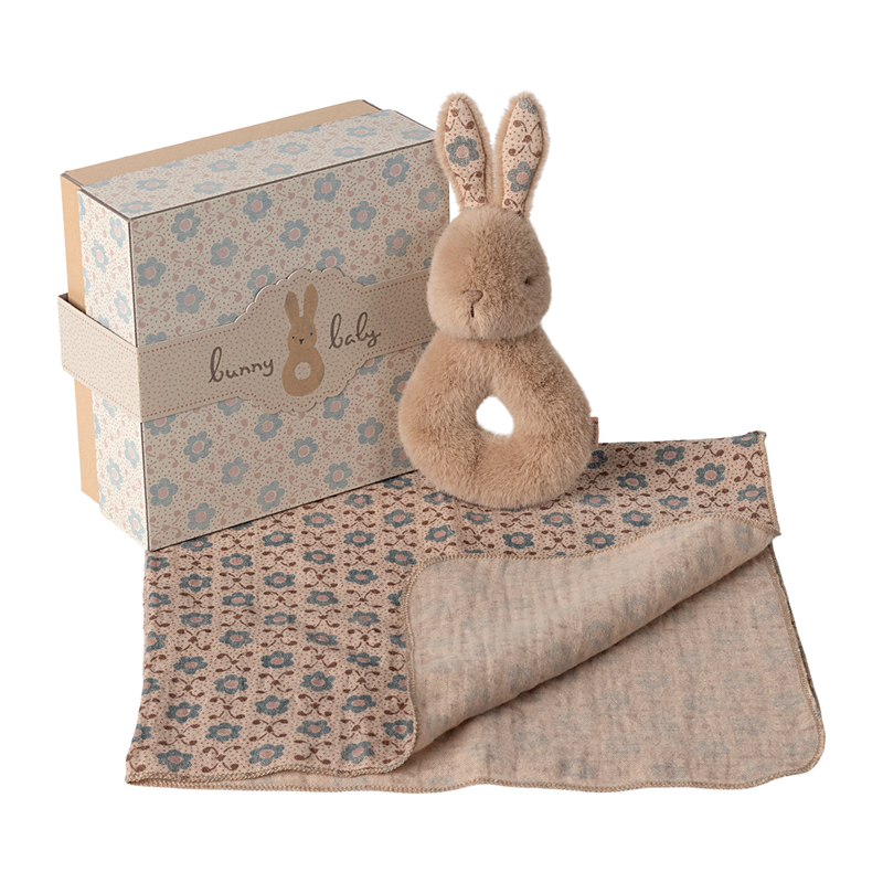 Maileg | Rabbit Rattle Set - Cream Peach (Ships Mid April)