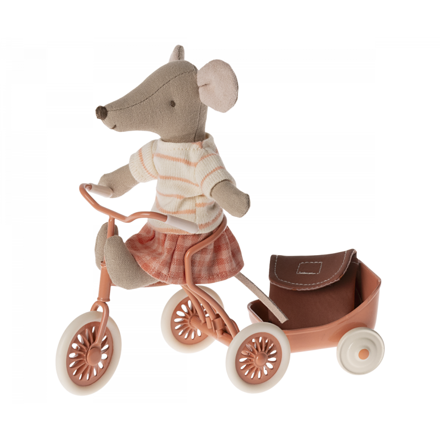 Maileg Tricycle Mouse - Big Sister Coral  '24 Magnets in Hands