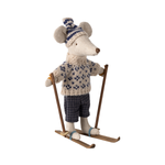 Maileg| Winter Mouse With Ski Set, Dad - Blue