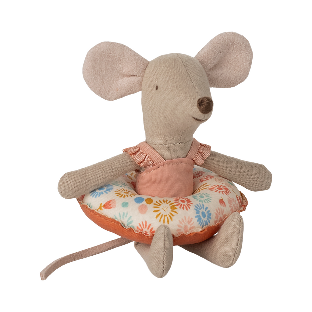 Maileg | Beach Mouse with Float, Little Sister - Flower ‘25(Ships Mid May )