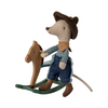 Maileg |Cowboy Mouse on Rocking Horse | Little Brother '25 (Ships Mid June)