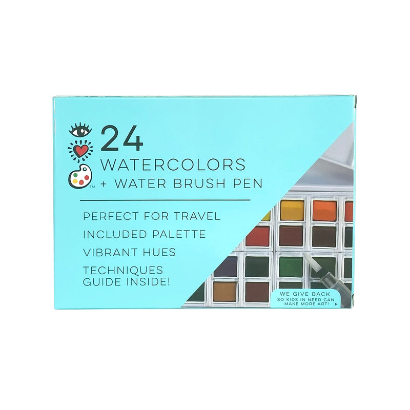 IHeartArt 24 Watercolors + Water Brush Pen