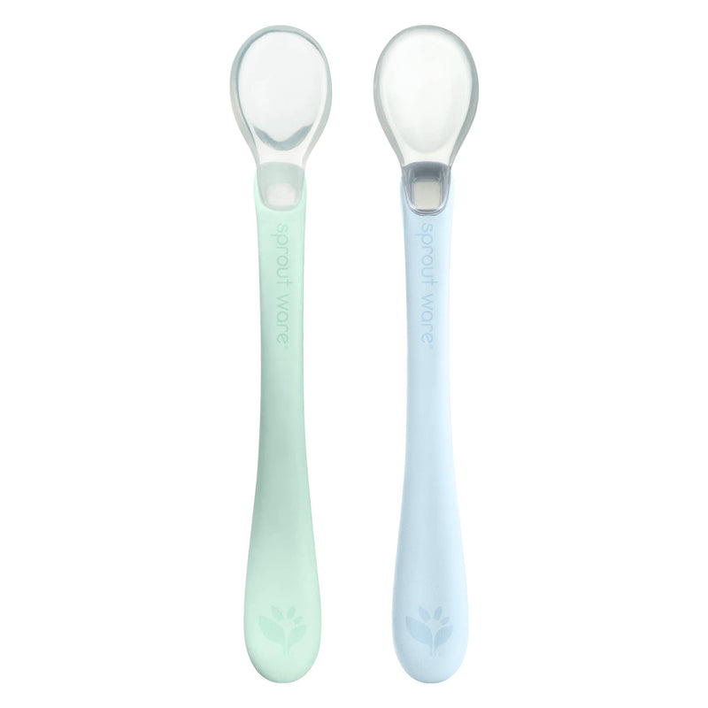 Silicone Baby First Food Spoons: Light Sage