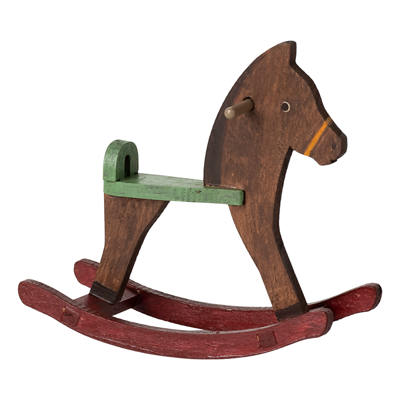 Maileg | Rocking Horse, Mouse - Dark Brown ‘25(Ships Mid April)