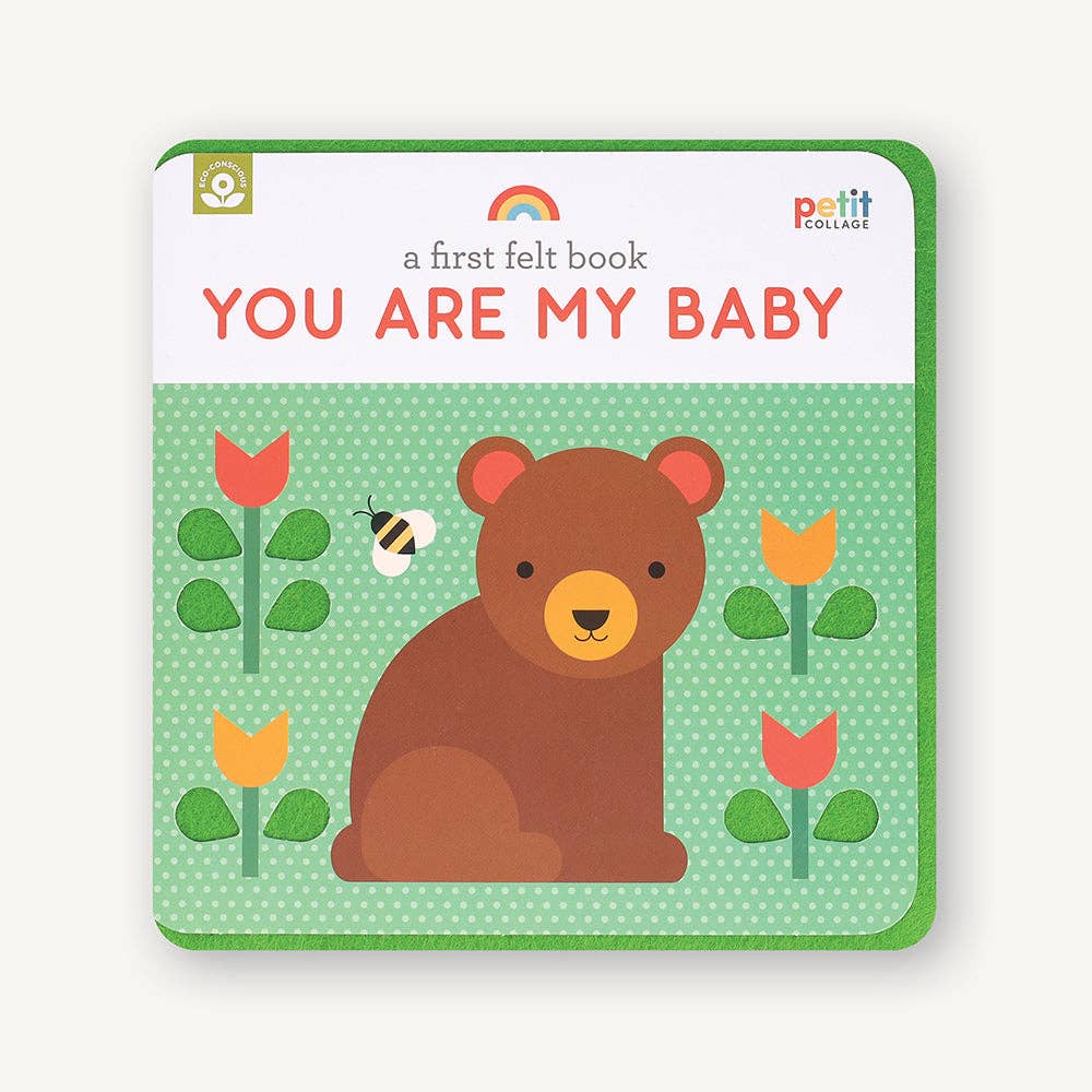 Children's book titled 'You Are My Baby' with a bear illustration on a patterned surface.