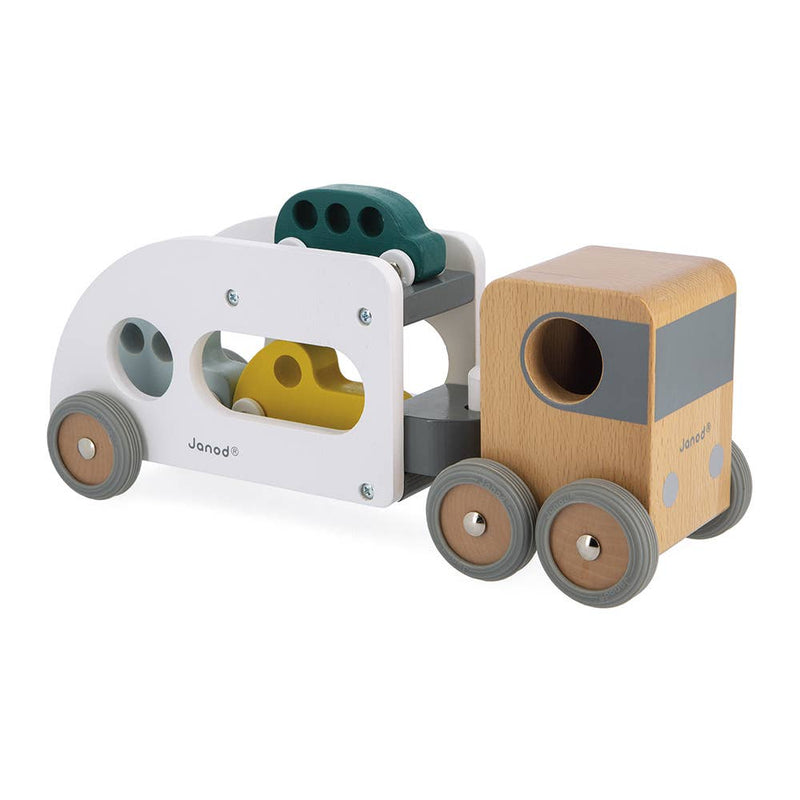 Wooden Car Carrier With 3 Vehicles
