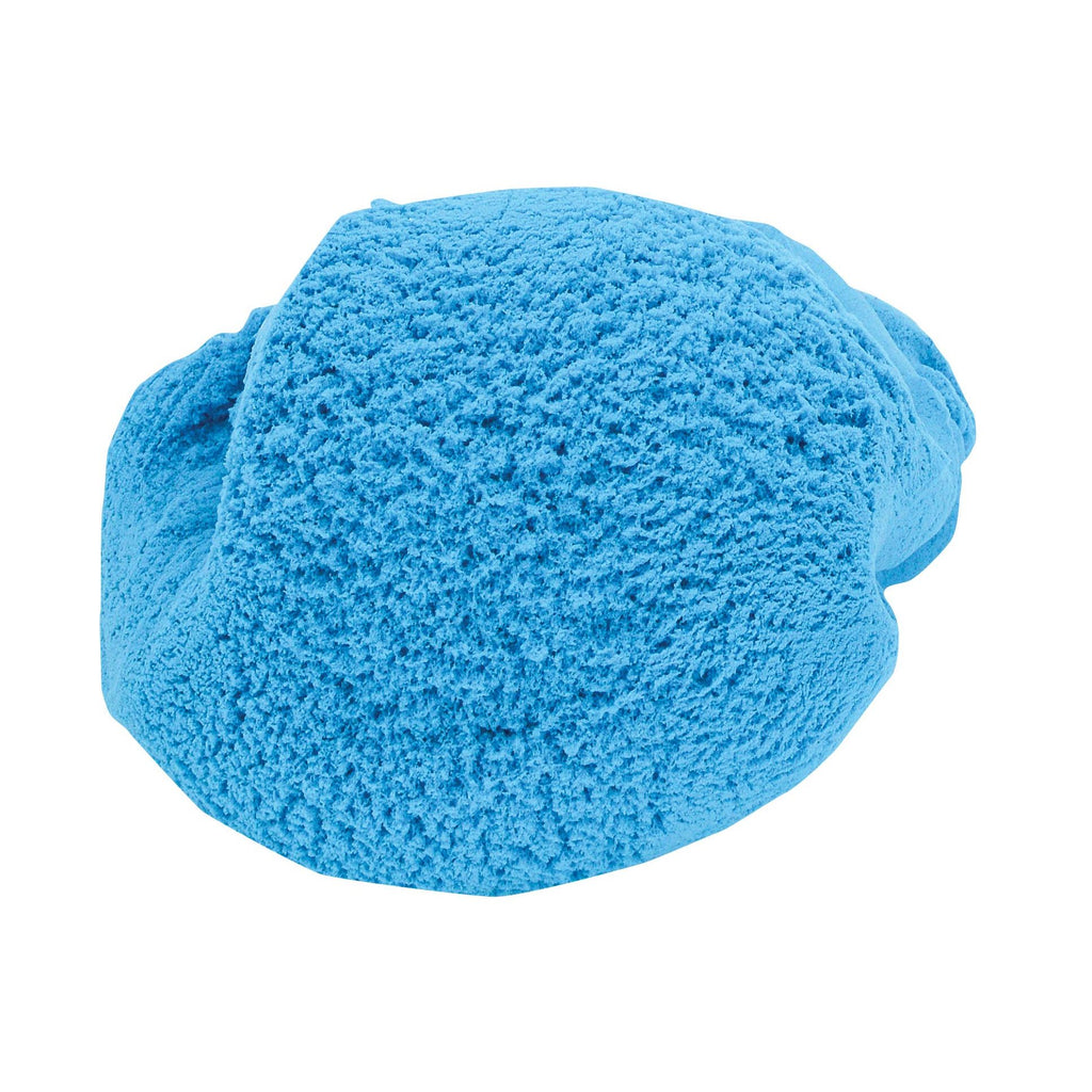 Blue sensory dough with 'Mad Mattr' packaging on a blue background