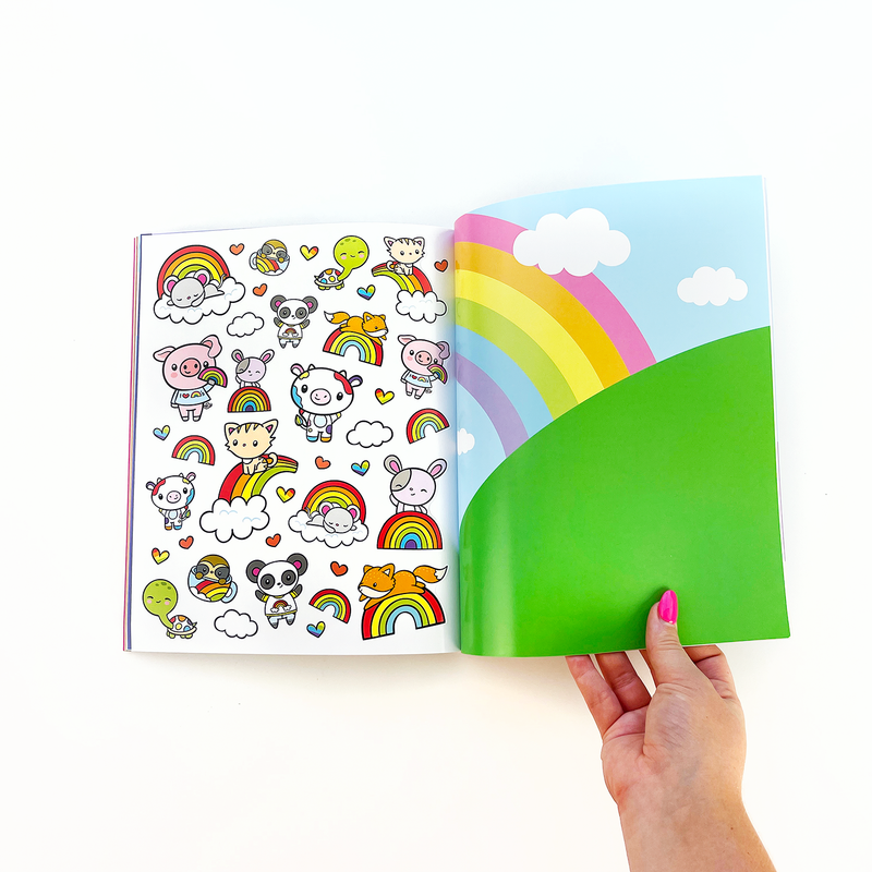 Draw-Along Rainbow Sticker Book