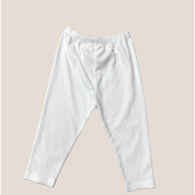 Pima Baby Pants - White Picot