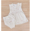 Rosette Knitted  Dress & Bloomers Set - Ivory
