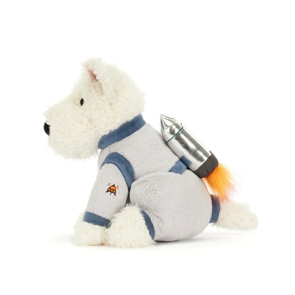 Soft plush dog toy with a costume 