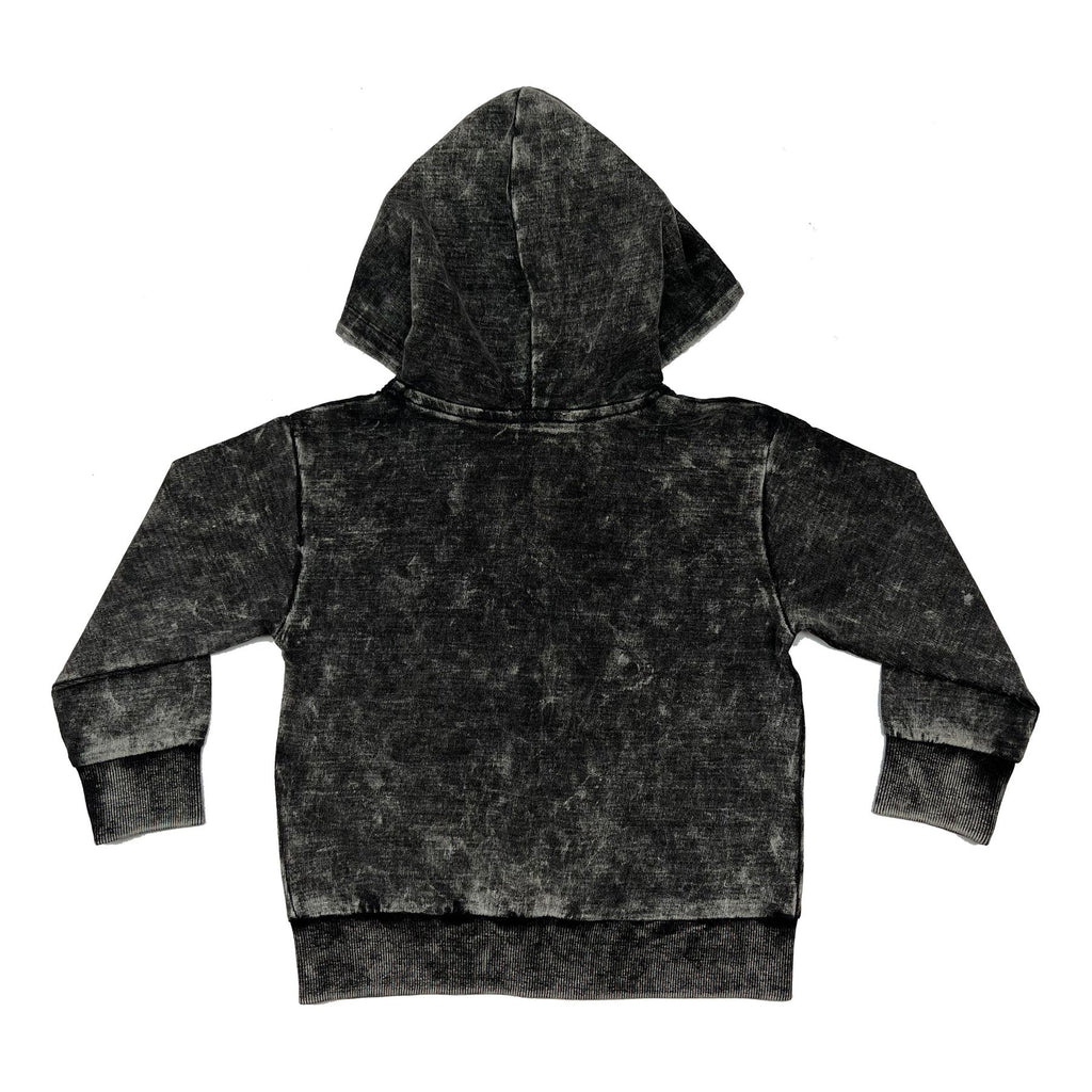 Mish Kids French Terry Zip Hoody Sweatshirt - Distressed Black Denim