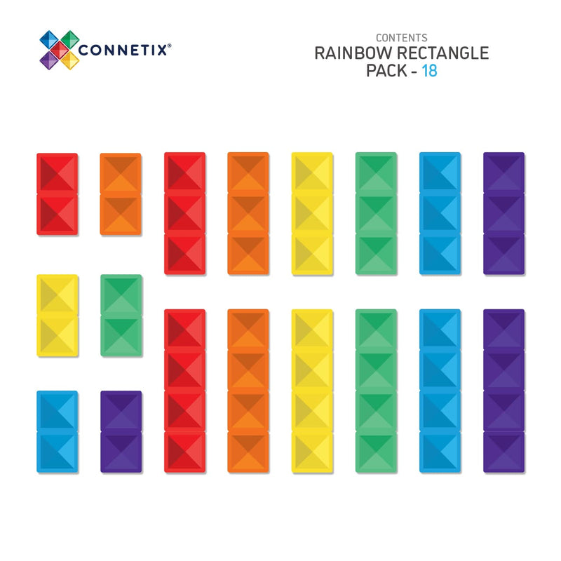 Connetix |Rainbow Rectangle Pack  18Pc