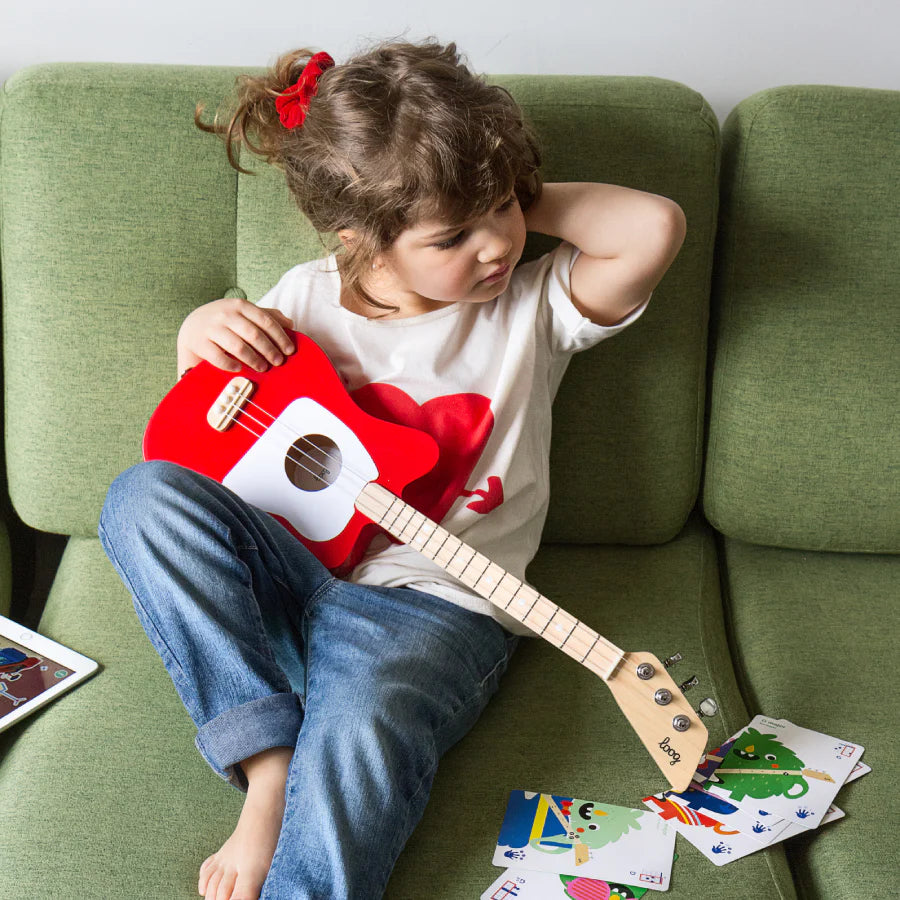 Loog Guitars Loog Mini - Red Happy Monkey Baby & Kids