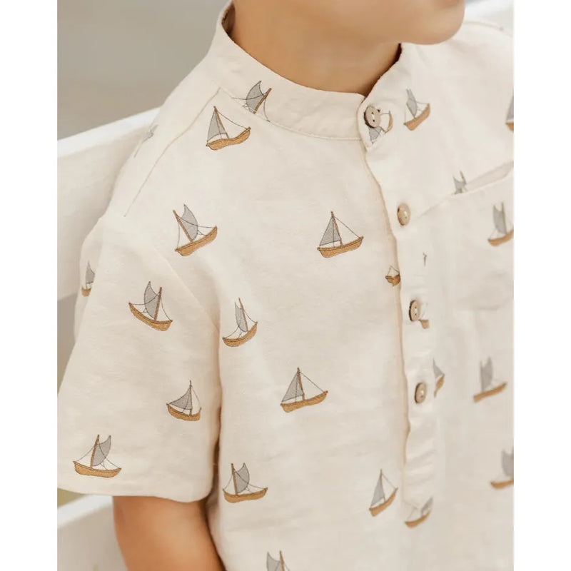 Rylee + Cru Mason Shirt || Sailboats