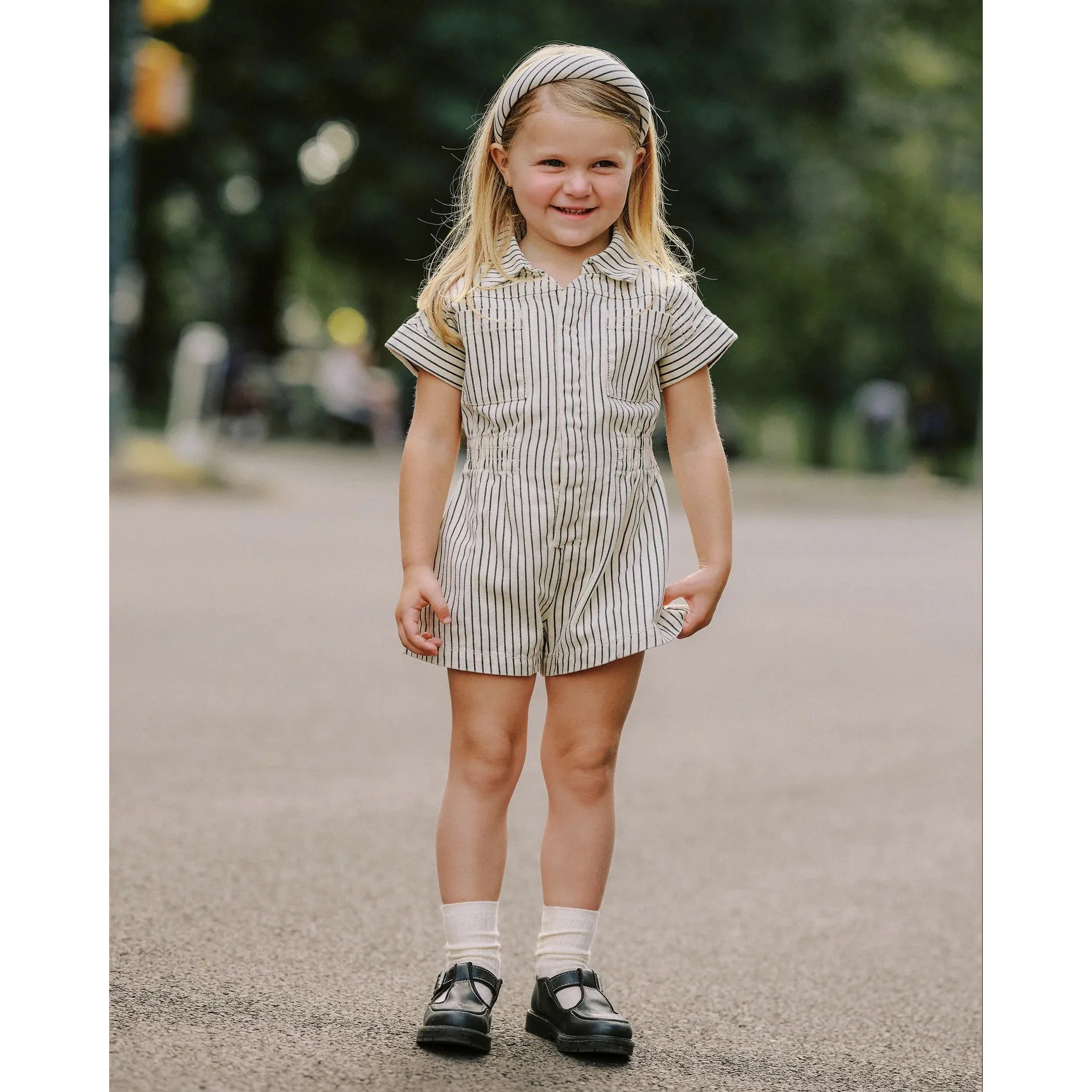 Rylee + Cru | Utility Romper - Navy Pinstripe | Happy Monkey Shop Rylee + Cru | Utility Romper - Navy Pinstripe | Happy Monkey Shop