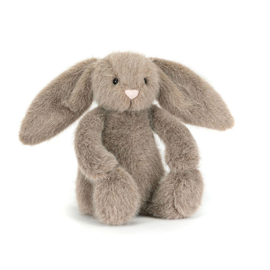 Brown Flufflet Bunny with beige background 