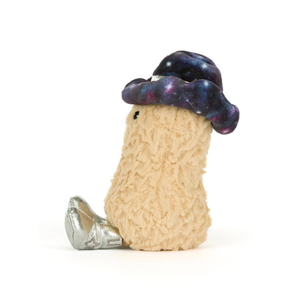 Soft plush toy with a space rodeo outfit 