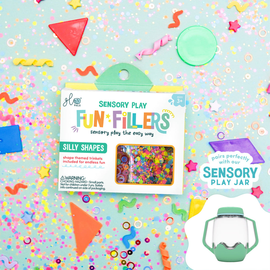Variety of themed sensory accessories for use in Glo Pals Sensory Jar, slime, or play-dough