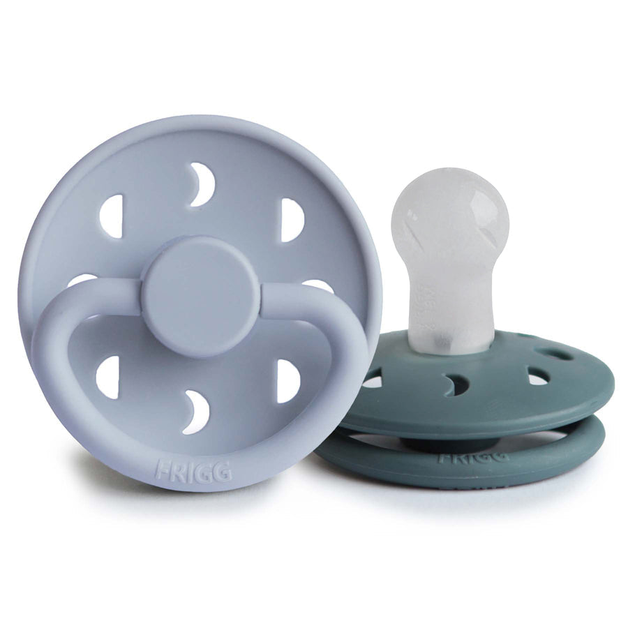 FRIGG Moon Silicone Baby Pacifier  Powder Blue / Slate