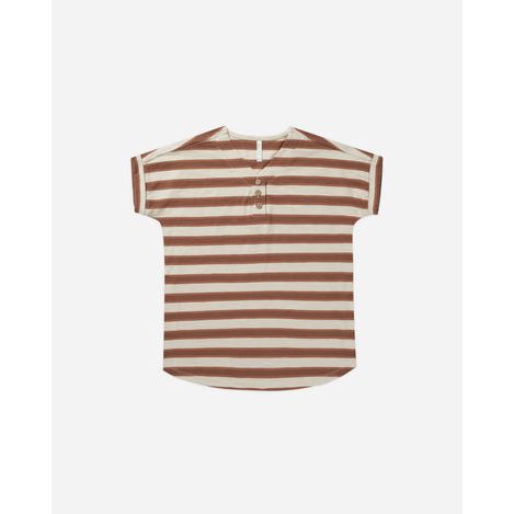 Henley Shirt Dress | Cedar Stripe