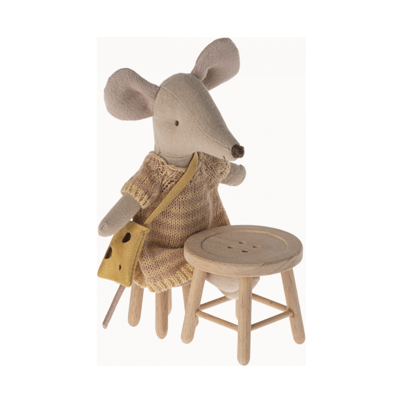 Maileg Table and Stool Set Mouse Size '24 (Ships in June)