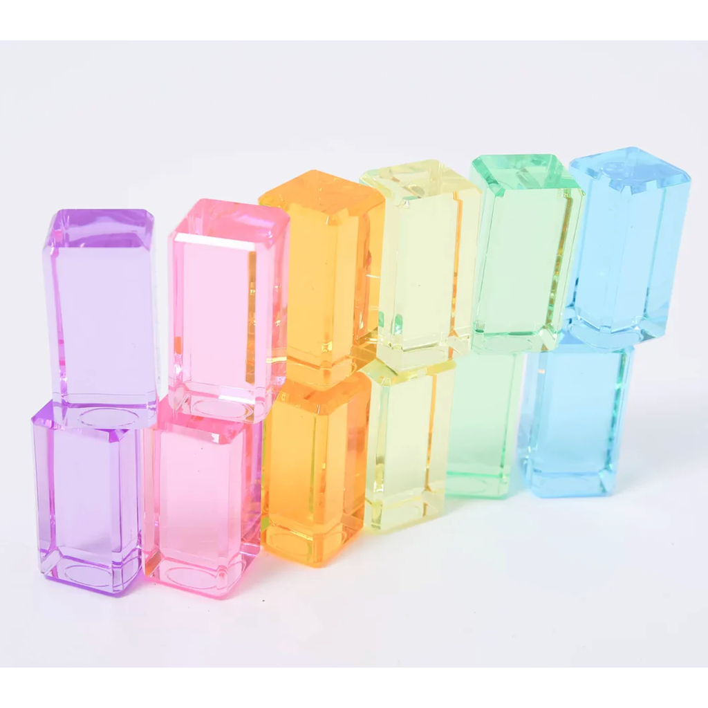 Bauspiel Luminous Lucent Acrylic Blocks Pastel 12pcs
