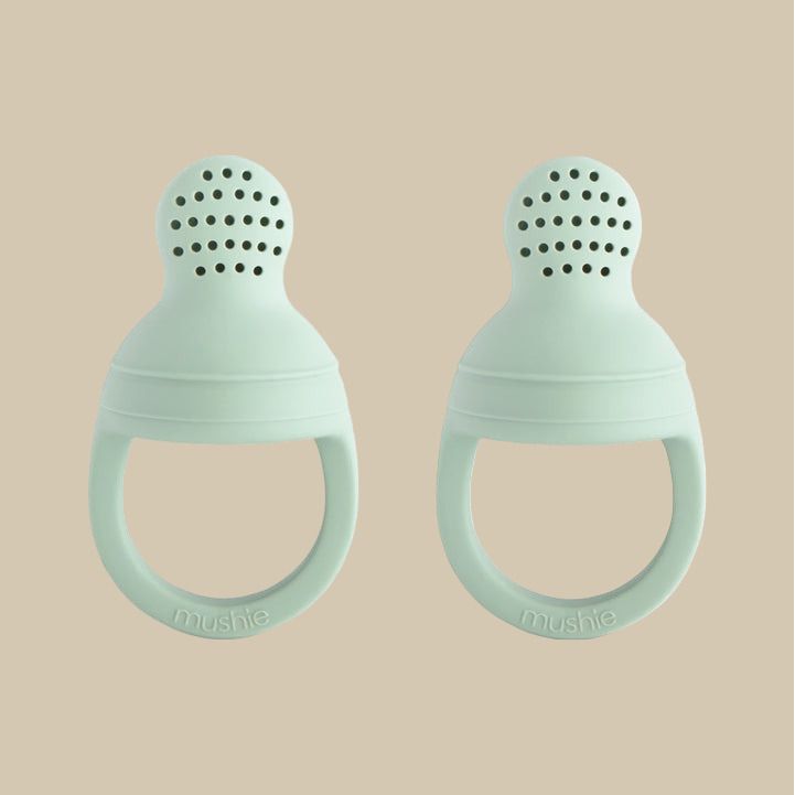 Cambridge blue silicone food feeder with tiny holes