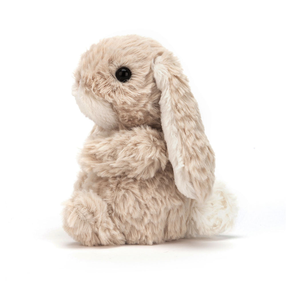 Plush bunny toy on a white background