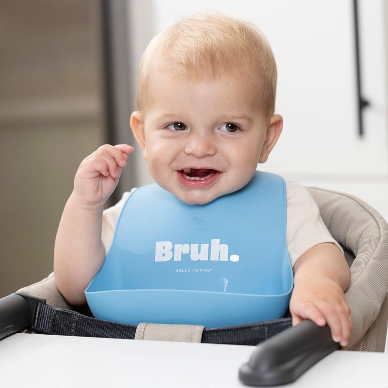 Bruh Wonder Bib: Blue