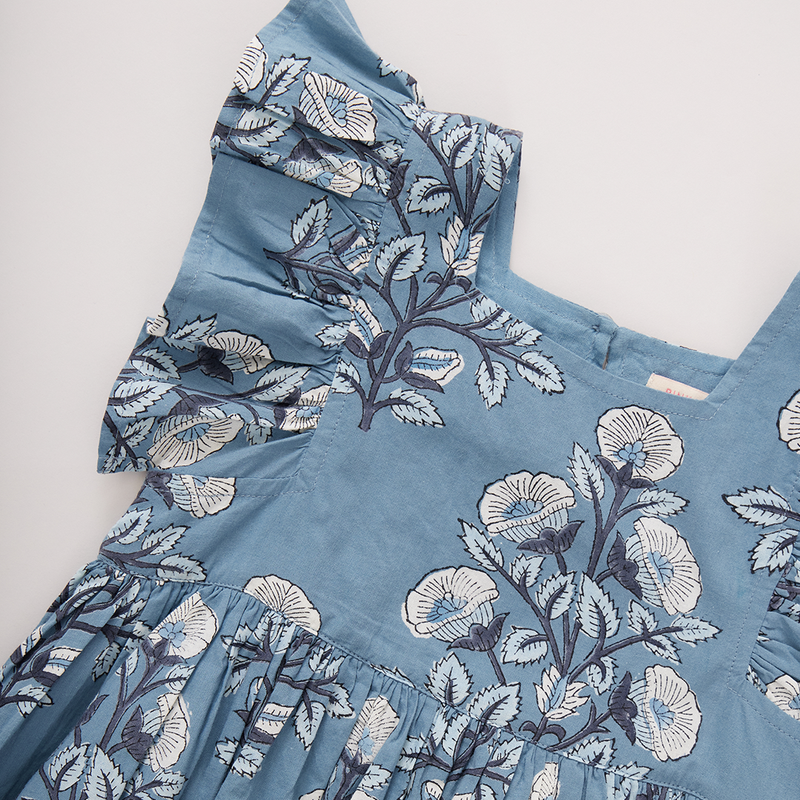Elsie Dress - Blue Bouquet Floral