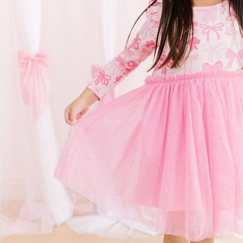 Coquette Bow Long Sleeve Tutu Dress