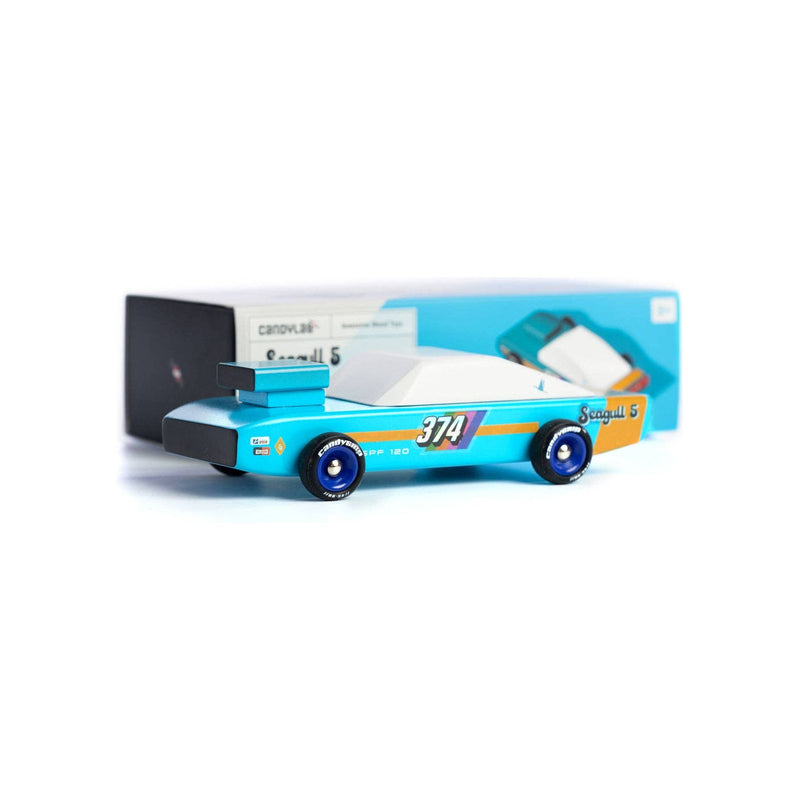 Seagull Blue Wooden Car