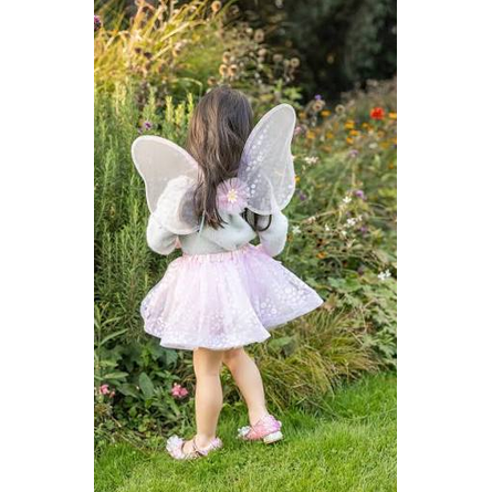 Pink fairy costume with wings, wand, and skirt
