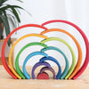 Grimm's Wooden Rainbow Stacking Tunnel 12 pcs Large (Ships end of November)