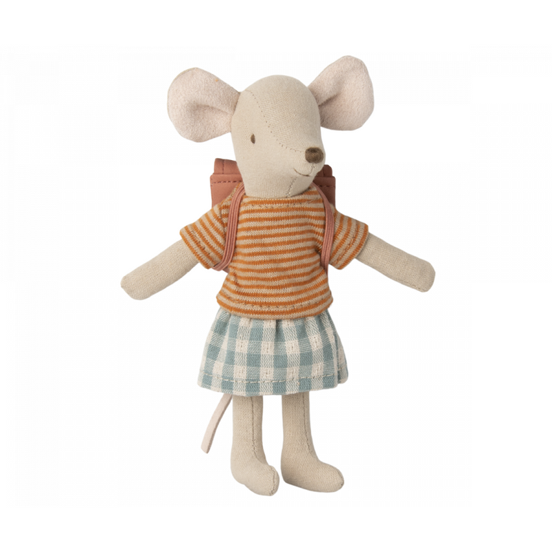 Tricycle Mouse, Big Sister with bag- Old Rose (Magnetic Hands)